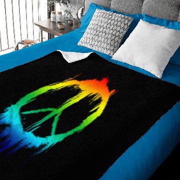 Discover Peace Sign Peaceful 60s 70's Retro Hippie Rainbow Baby Blankets