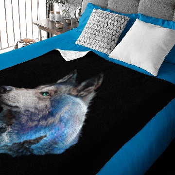 Discover Wolf Moon Forest View Nature Baby Blankets