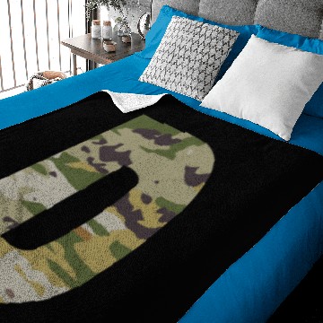 Discover Camo alphabet letter/ character D Baby Blankets