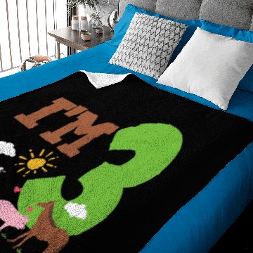 Discover 3rd Birthday Farm Animals Baby Blankets