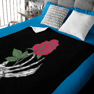 Discover Skeleton Hand Red Rose Flower Baby Blankets