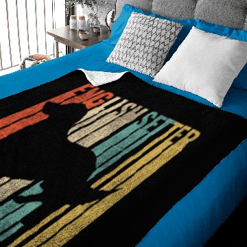 Discover English Setter Retro 1970s Dog Silhouette Cracked Baby Blankets