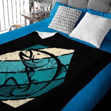 Discover Retro Vintage Trout Fishing Baby Blankets