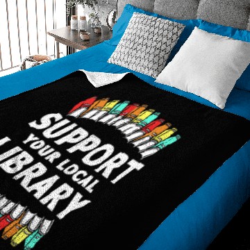 Discover Book Lover Support Your Local Library Baby Blankets