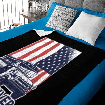 Discover School Bus Driver USA American Flag Funny Bus Baby Blankets