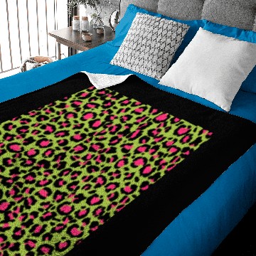 Discover Leopard Pattern in Raspberry on Lime Green Baby Blankets