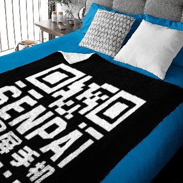 Discover SENPAI hieroglyphs QR Baby Blankets