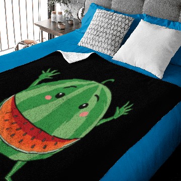 Discover Food Melon Mascot Baby Blankets