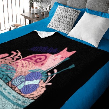 Discover Cat with wool basket Baby Blankets