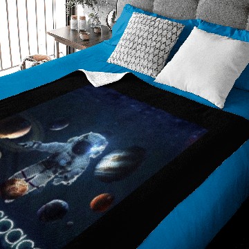 Discover Explore space solar system Baby Blankets