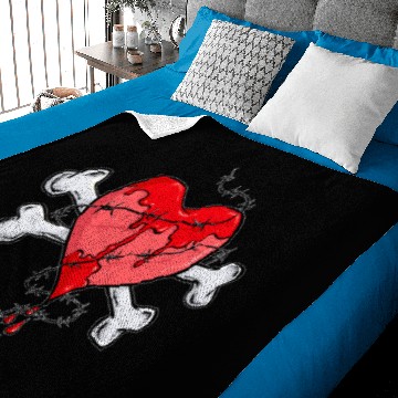 Discover Broken Heart-Crossbones-Love-Pirate crying Baby Blankets