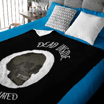 Discover Dead Inside But Caffeinated, skull coffee Baby Blankets