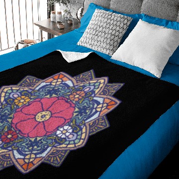 Discover Rose moss mandala Baby Blankets