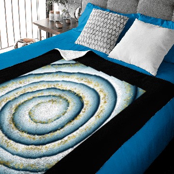 Discover Dark Blue White Gold Fantasy Spiral Pattern Baby Blankets