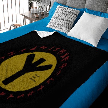 Discover Yellow Elhaz Futhark Rune | Pagan | Viking Symbol Baby Blankets