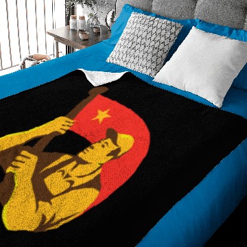 Discover Communist worker with red flag star retro Baseball Jerseys Baby Blankets