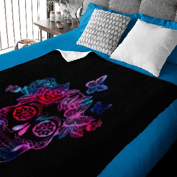 Discover Colorful Sugar Skull Sublimation Baby Blankets