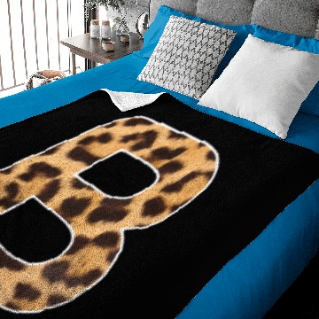 Discover Alphabet B Initial Leopard Cheetah Baby Blankets