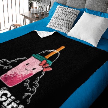 Discover Boba Girl I love Boba milk Tea Bubble Drinks Milkt Baby Blankets