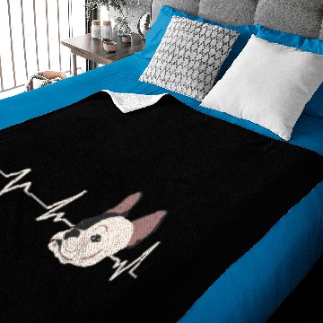 Discover Frenchie Face Heartbeat French Bulldog Gift French Baby Blankets
