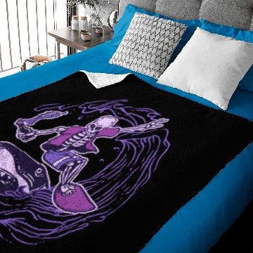Discover Surfing Skeleton Halloween Baby Blankets