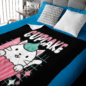 Discover Kawaii Cat Cupcake Baby Blankets