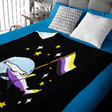 Discover Nonbinary Pride Hammerhead Shark In Space Baby Blankets