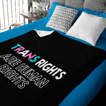 Discover Trans Rights Are Human Rights (simple/white) Baby Blankets