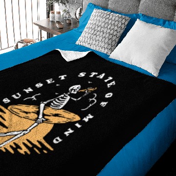 Discover Skeleton Surfing Printed Summer Sunset Baby Blankets