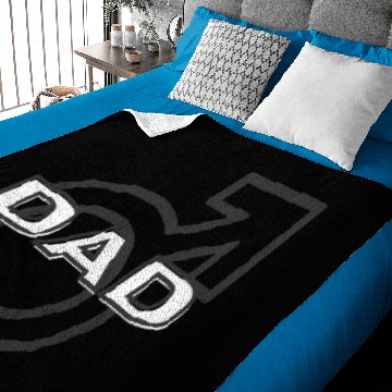 Discover Dad of Boy symbol in white & charcoal Baby Blankets