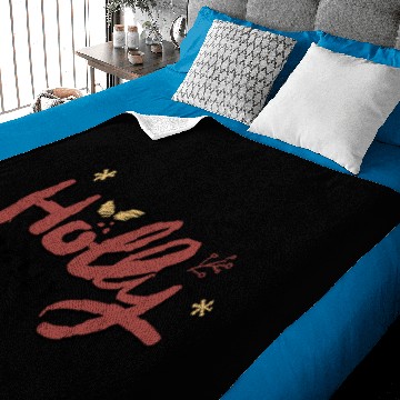 Discover Holly Jolly Cute Christmas Typography Baby Blankets