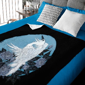 Discover Heron with flowers Baby Blankets