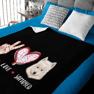 Discover peace love Samoyed gift for men women kids Samoyed Baby Blankets