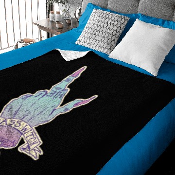 Discover Badass Witch Hand Middle Finger Gothic Spooky Baby Blankets