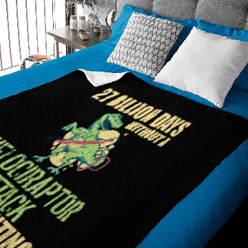 Discover Velociraptor 27 Billion Days Without Attack Word Baby Blankets