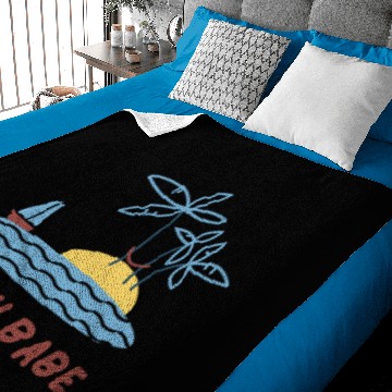 Discover White Cute Beach Babe Baby Blankets