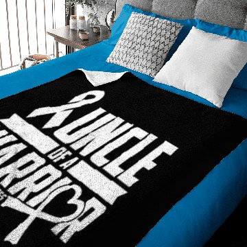 Discover Uncle Lung Cancer Awareness Survivor White Ribbon Baby Blankets