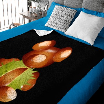 Discover funny teddy bear made from chestnuts Baby Blankets