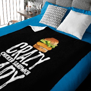 Discover Crazy Chicken Sandwich Lady Baby Blankets