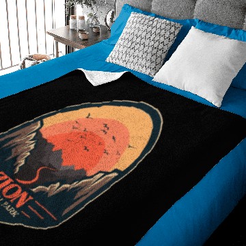 Discover Zion National Park Vintage Camping Lover Baby Blankets