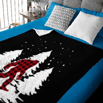 Discover Buffalo Plaid Sasquatch Funny Bigfoot Christmas Baby Blankets