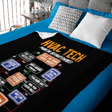 Discover Funny HVAC Tech Gift - Problem Solving Flowsheet - Baby Blankets