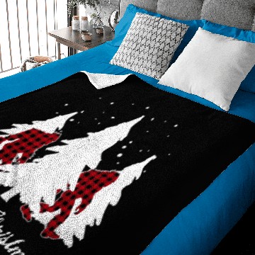 Discover Buffalo Plaid Bigfoot Christmas Tree Sasquatch Baby Blankets