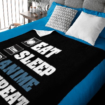 Discover Eat Sleep Anime Repeat Baby Blankets