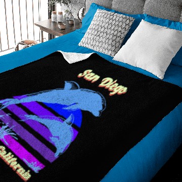 Discover San Diego dolphins sunset Baby Blankets