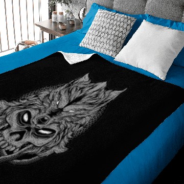 Discover Skull Wolf Head with Snake Skin Round Baby Blankets