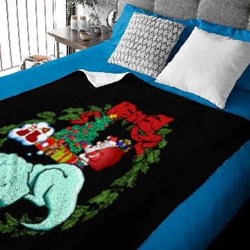 Discover T-rex sleeping Mistletoe Christmas Garland Baby Blankets