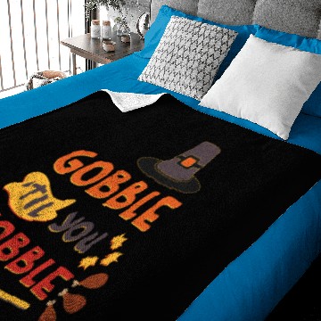 Discover Gobble Til You Wobble Thanksgiving Baby Blankets