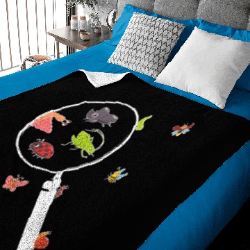 Discover Cute Insects Magnifier Ladybug Bee Ant Bug Baby Blankets