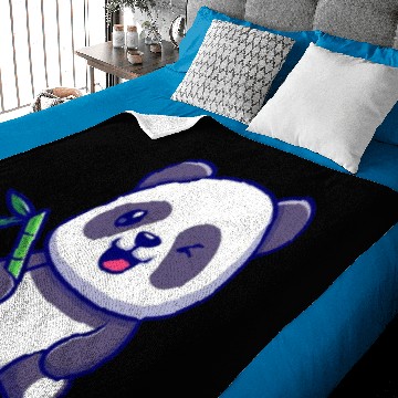 Discover Cute the panda with bamboo Baby Blankets